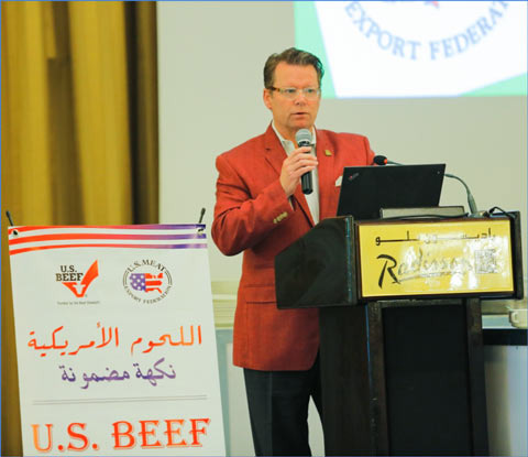 Speakers at the U.S. Beef Kickoff provided an overview of the U.S. beef industry and introduced products available in Saudi Arabia