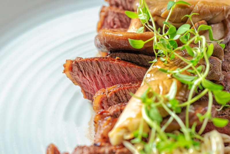 Top Sirloin Skillet Steak with Wild Mushrooms