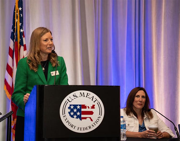 USMEF VP of Economic Analysis Erin Borror (left) moderated a panel discussion titled Meat Perceptions and Realities