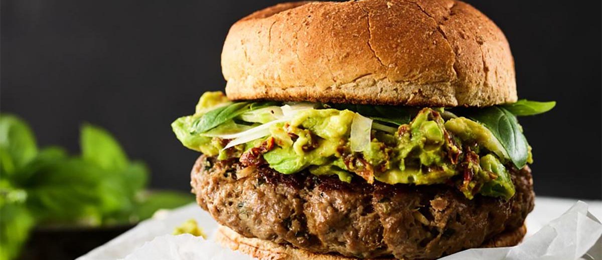 Tuscan Burgers & Avocado-Tomato Spread