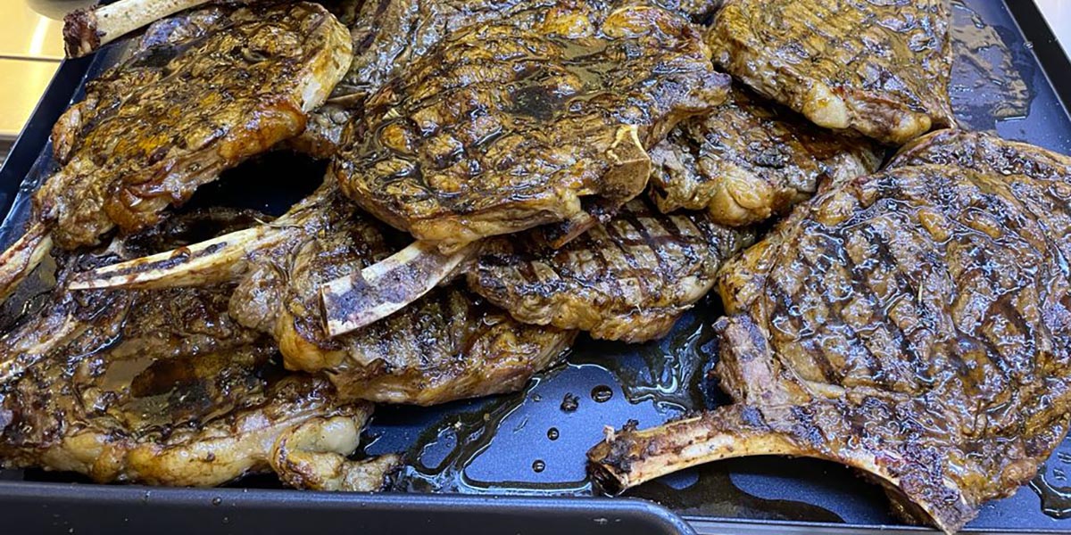 American Beef Ribeye Steak with Mushroom Sauce