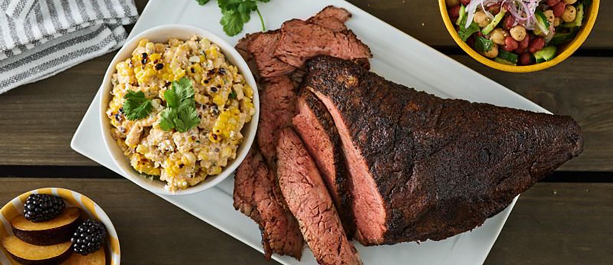 Smoked Tri-Tip With Grilled Corn Elote