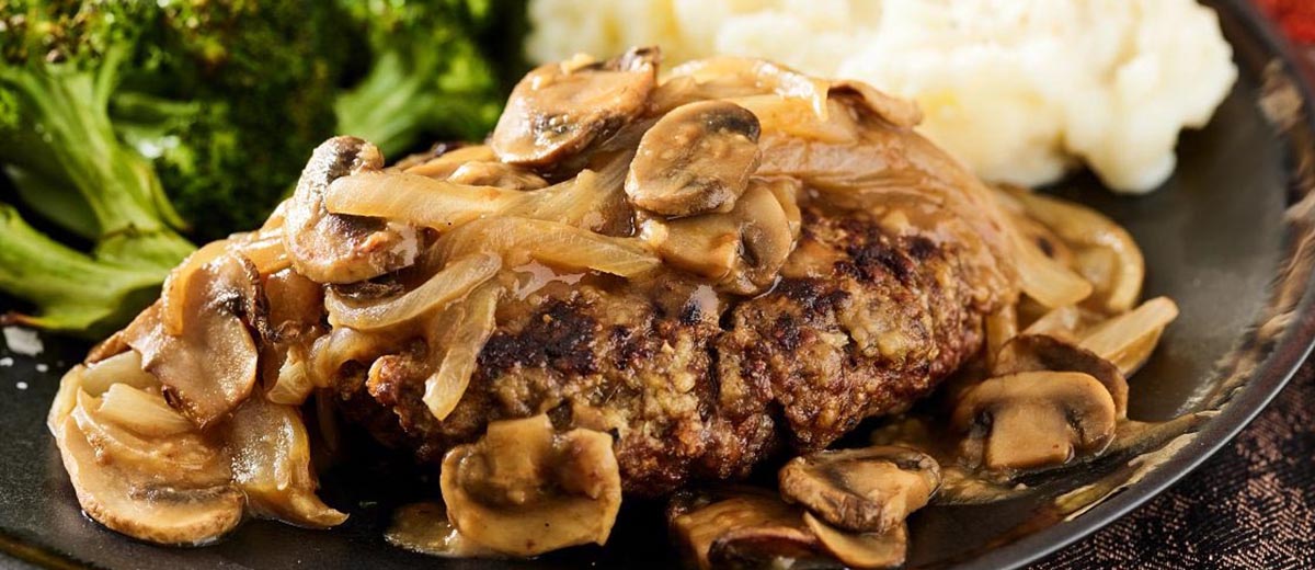 Chopped Steaks with Mushroom & Onion Gravy