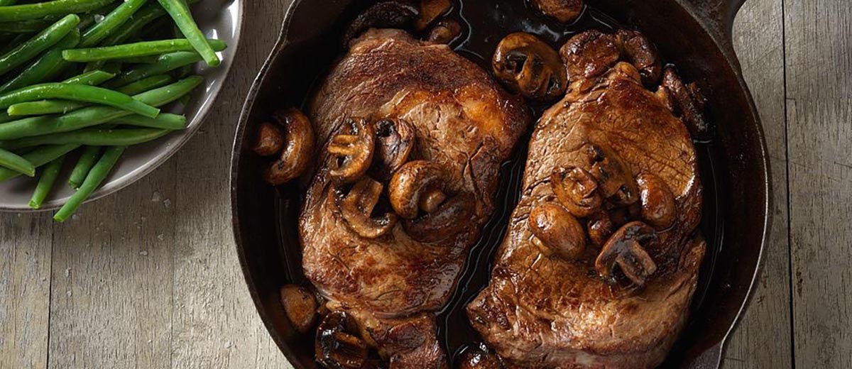 Ribeye Steaks & Sun-Dried Tomato Mushroom Sauce