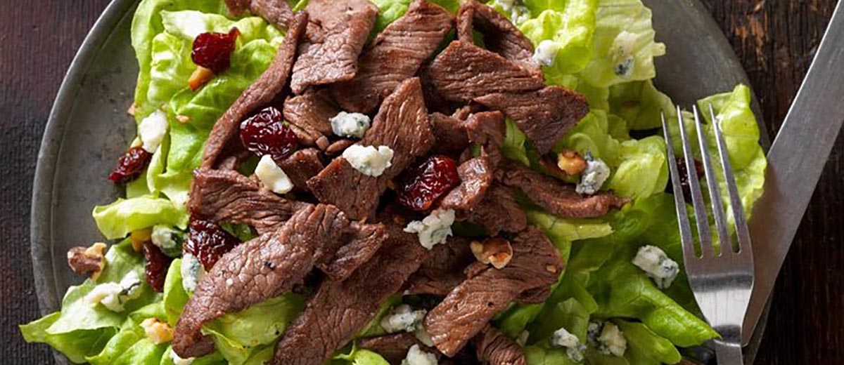 Beef Steak Salad with Dried Cherries