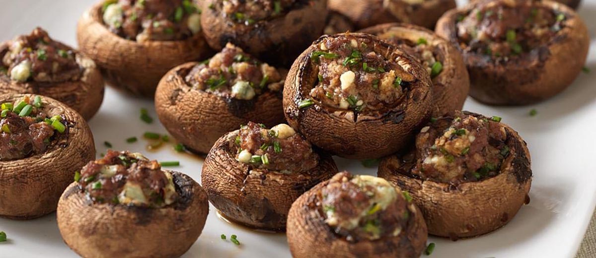Beef and Blue Cheese-Stuffed Mushrooms