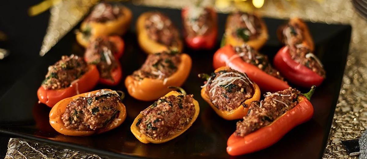 Beef and Couscous Stuffed Baby Bell Peppers