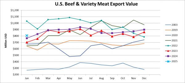 Monthly Beef & Variety Meat Export Vale_January 2025