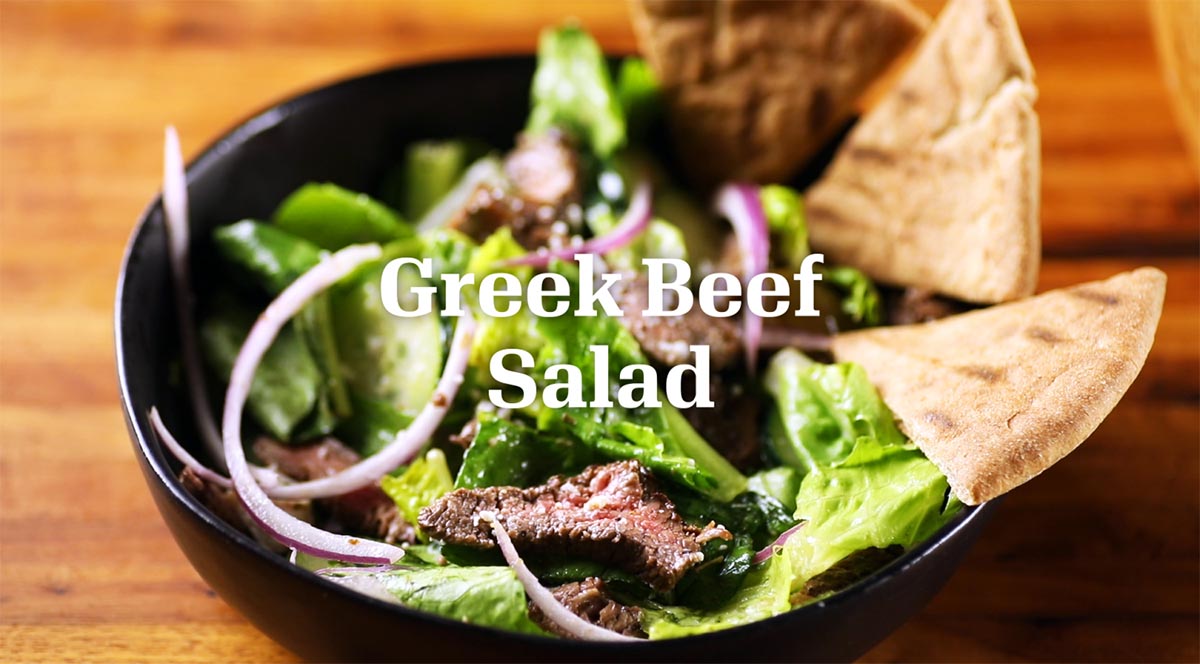 Греческий салат с американской говядиной